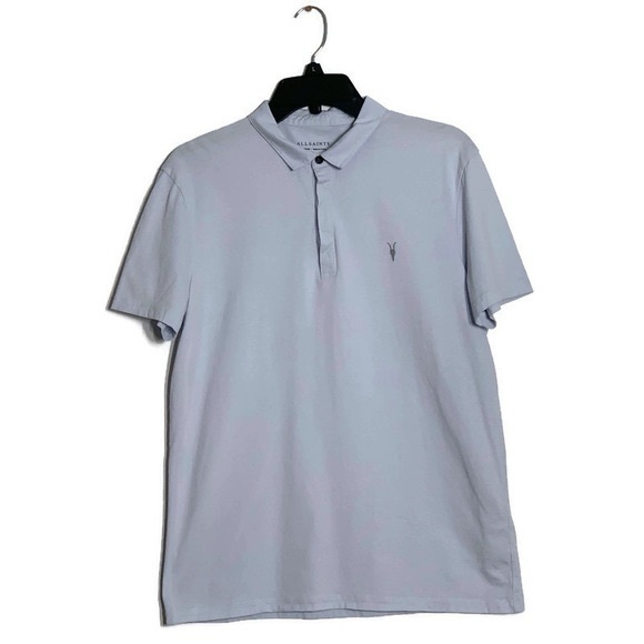Other - SOLD GRAILED ALL SAINTS Brace Slim Fit Sky Blue 100% Cotton Men’s Polo Shirt